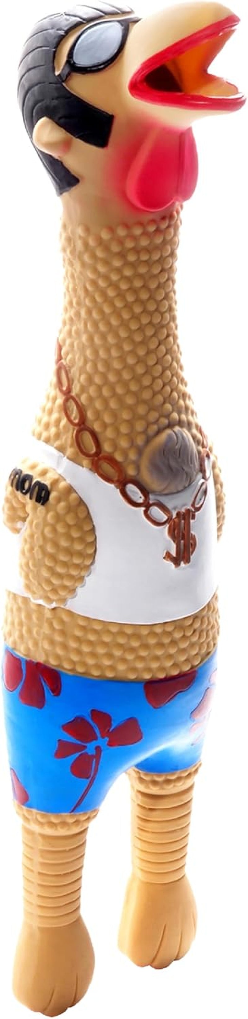 outward-hound-by-charming-pet-squawkers-earl-latex-squeaky-rubber-chicken-dog-toy-funny-interactive-holiday-toy-for-dogs-large-size