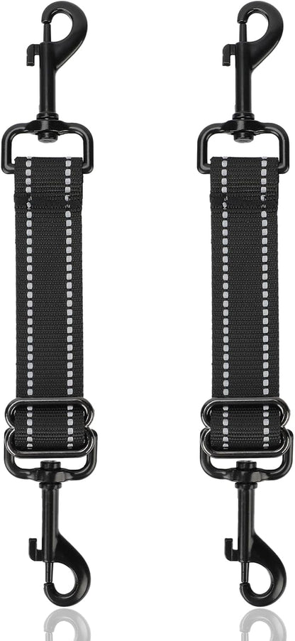 YUEPET Dog Safety Collar Clips 2 Pack Adjustable Prong Backup Clips Reflective Double Ended Backup Clasp Leash Connector for Dog Harness to Collar Safety Clip(Grey+Black) | Prong Collar Backup, Double-Ended Clips, Harness to Collar Connector, Reflective Strap, 7-8.2 in Adjustable Length, 2 Pack14