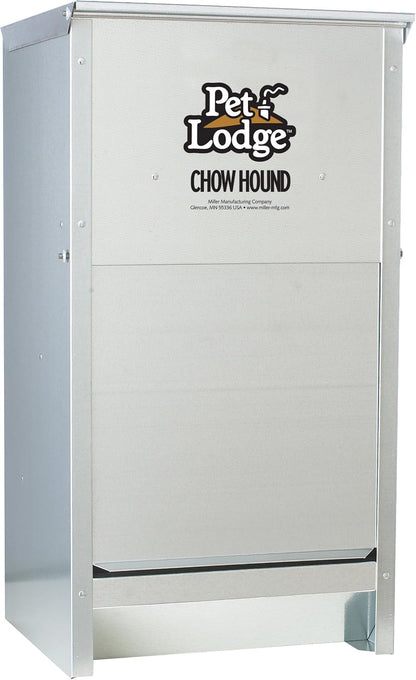 Pet Lodge® Automatic Dog Feeder | Chow Hound Outdoor Pet Feeder for Large Dogs | Tough Galvanized Steel | Made in USA | 50 Pound | Large Refillable Home Feeding Containers and Storage Dispensers for Dogs, Silver5