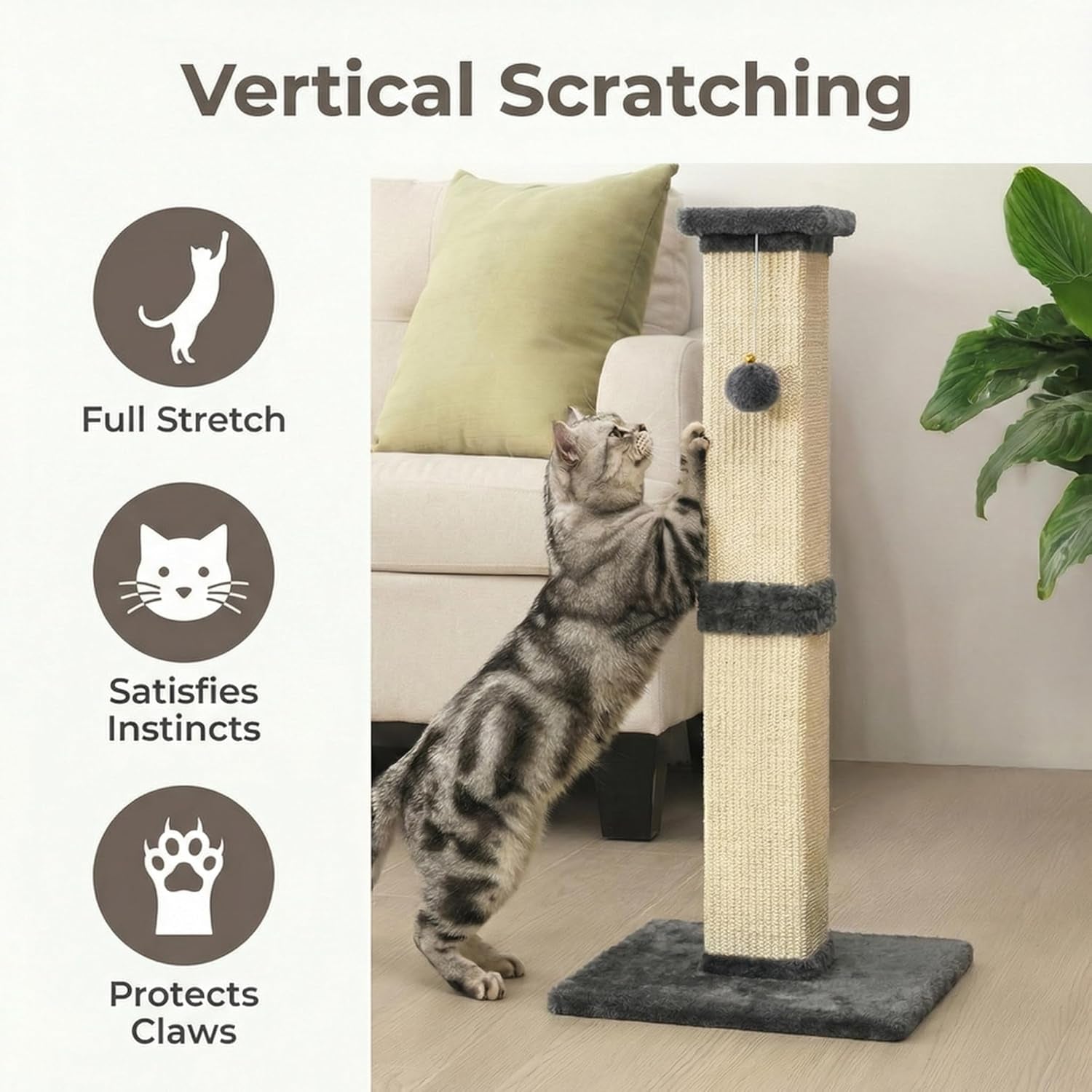 fansafurn-tall-cat-scratching-post-32-heavy-duty-and-thick-scratching-post-scratching-post-for-adult-cats-thick-sisal-rope-with-hanging-ball-grey