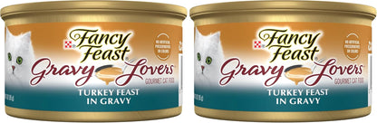 Purina Fancy Feast Gravy Lovers Turkey Feast Grilled Gourmet Cat Food in Wet Cat Food Gravy - (Pack of 24) 3 Oz. Cans11