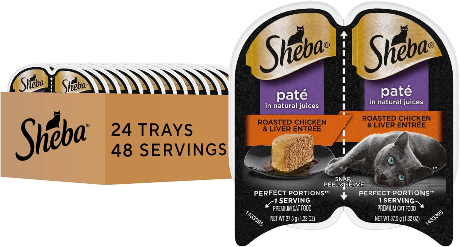 sheba-perfect-portions-pate-wet-cat-food-savory-chicken-2-6-oz-24-ct-grain-free-48-servings-no-fillers-made-in-usa-real-meat-complete-balanced-essential-vitamins-twin-pack-trays