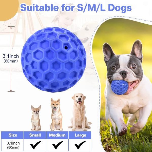 DISSKNIC Indestructible Squeaky Dog Ball, Relieves Anxiety, Cleans Teeth, Interactive Chew Toy for Aggressive Chewers, Dog Toy for Large Breeds, Outdoor Waterproof2