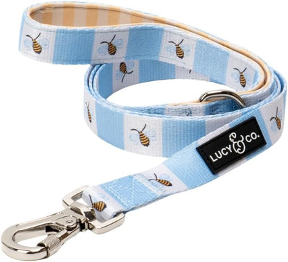 Lucy & Co. Cheery Cherries - Designer Dog Leash for Small to Large Dogs - Padded Handle for Comfort - Large, Red Gingham Cherries - 5 Foot23