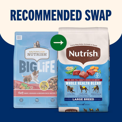 Nutrish Large Breed Dry Dog Food with Beef, 40 Lb. Bag (Rachael Ray) | Pea, Carrot & Brown Rice Recipe, Made with Real Protein to Support Lean Muscle Mass & Healthy Organs3