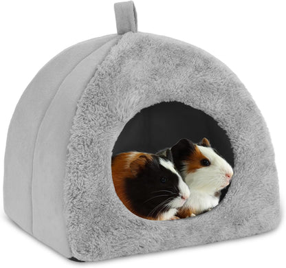 BWOGUE Guinea Pig Bed Hideout, Washable Hamster Cave for Small Animals | Removable Cushion for Cleaning, Warm Fleece Nest, Washable Bed, 10.23 X 10.23 X 11 In, Dwarf Rabbits Hedgehogs11