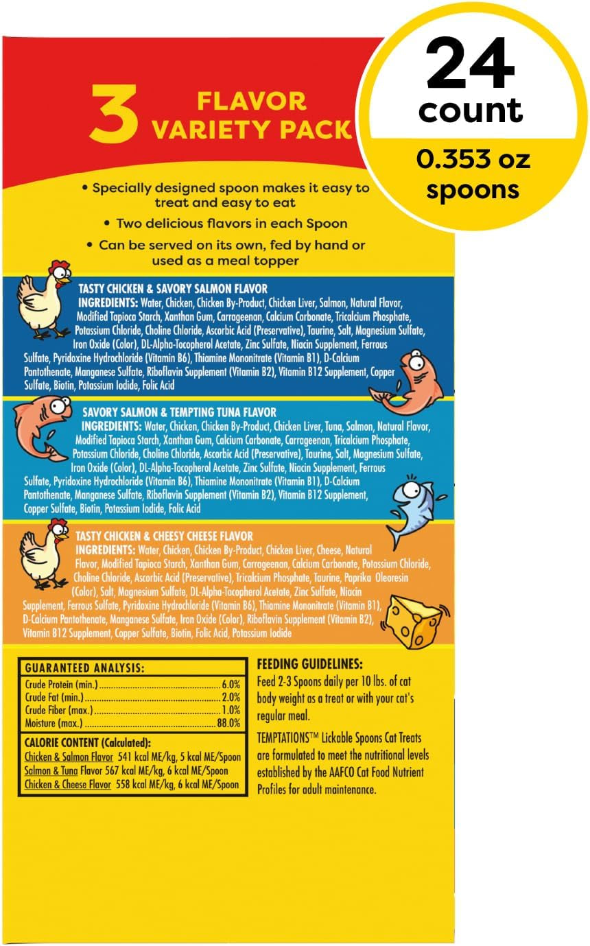 temptations-lickable-spoons-wet-cat-treats-variety-pack-24-count-two-irresistible-flavors-per-spoon-mess-free-creamy-puree-hand-feed-for-bonding-use-as-treat-or-food-topper-adult-cats