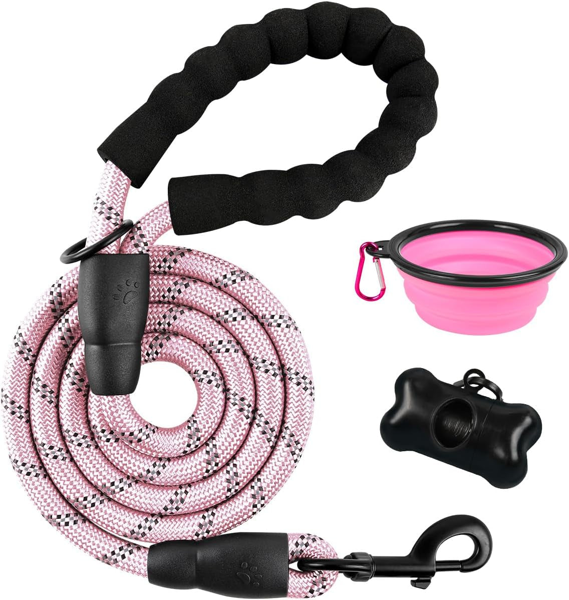 barkbay-dog-leashes-for-large-dogs-heavy-duty-dog-leash-4-5-6-ft-with-comfortable-padded-handle-and-highly-reflective-threads-for-medium-large-dogs-walking-training-running-5ft-1-2-pink