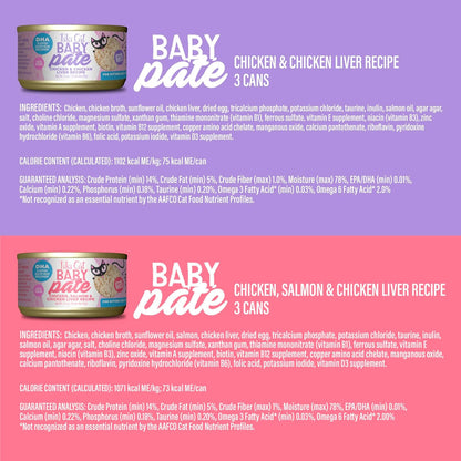 Tiki Cat Baby Pate Wet Cat Food for Kittens Variety Pack, 2.4 Oz. Cans (12 Count)5