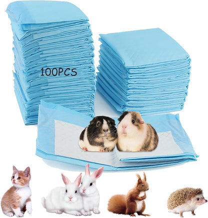 100 Pcs Disposable Rabbit Pee Pads,Pet Pees Pad Cage Black Carbon Liner,Super Absorbent Leak Proof Cushion Reduce Odor Bunny Training Accessories for Kitten Puppy Hamsters Hedgehog7