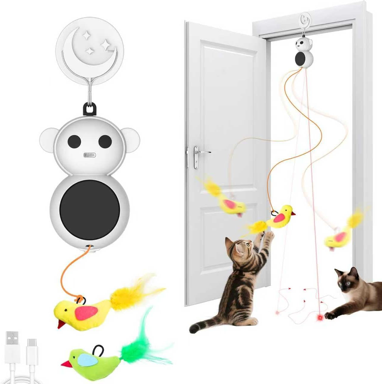 interactive-cat-toys-for-indoor-cats-automatic-laser-cat-toys-flying-bird-feather-cat-wand-toy-best-kitten-adult-cat-enrichment-stimulation-toy-hanging-electric-kitty-toys-for-bored-cats-beige