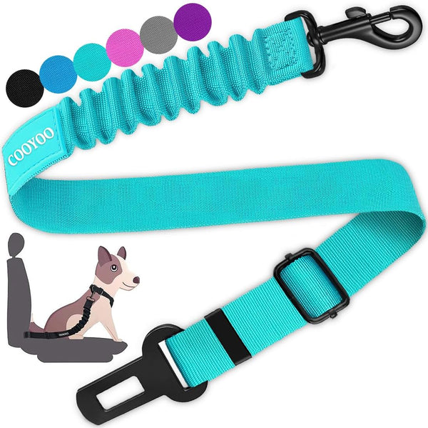 COOYOO Dog Seat Belt, Durability Retractable Dog Car Harness Adjustable Dog Seat Belt for Vehicle Nylon Pet Safety Seat Belts Heavy Duty & Elastic (1 Pack Black)26