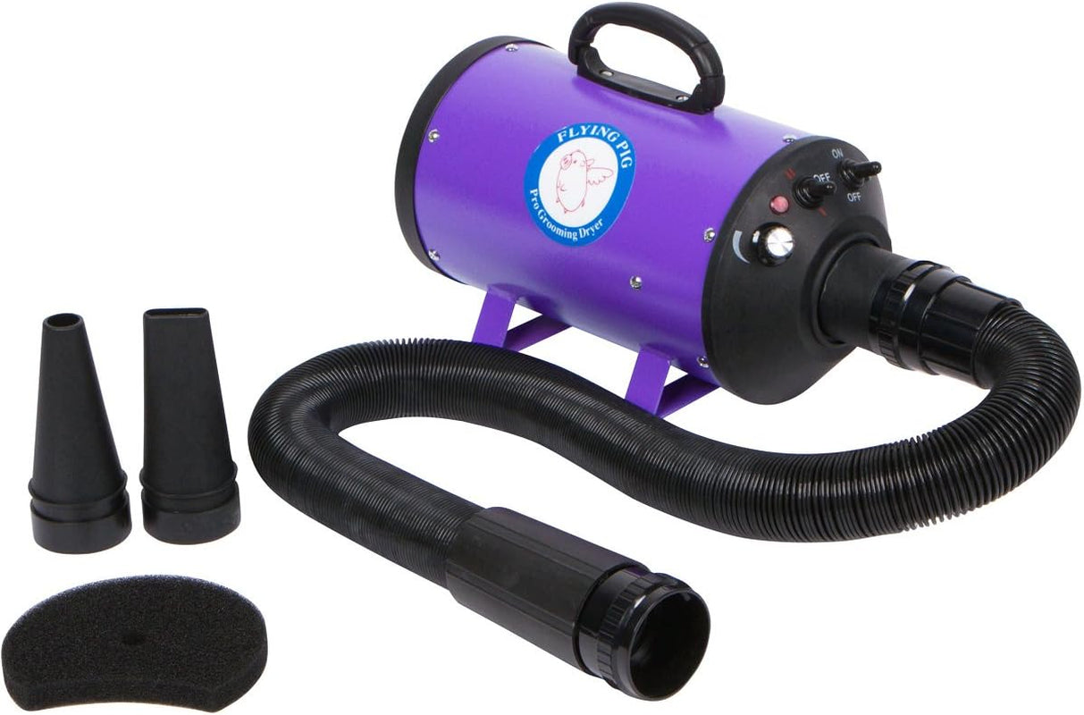 flying-pig-high-velocity-dog-pet-grooming-dryer-w-heater-model-flying-one-purple