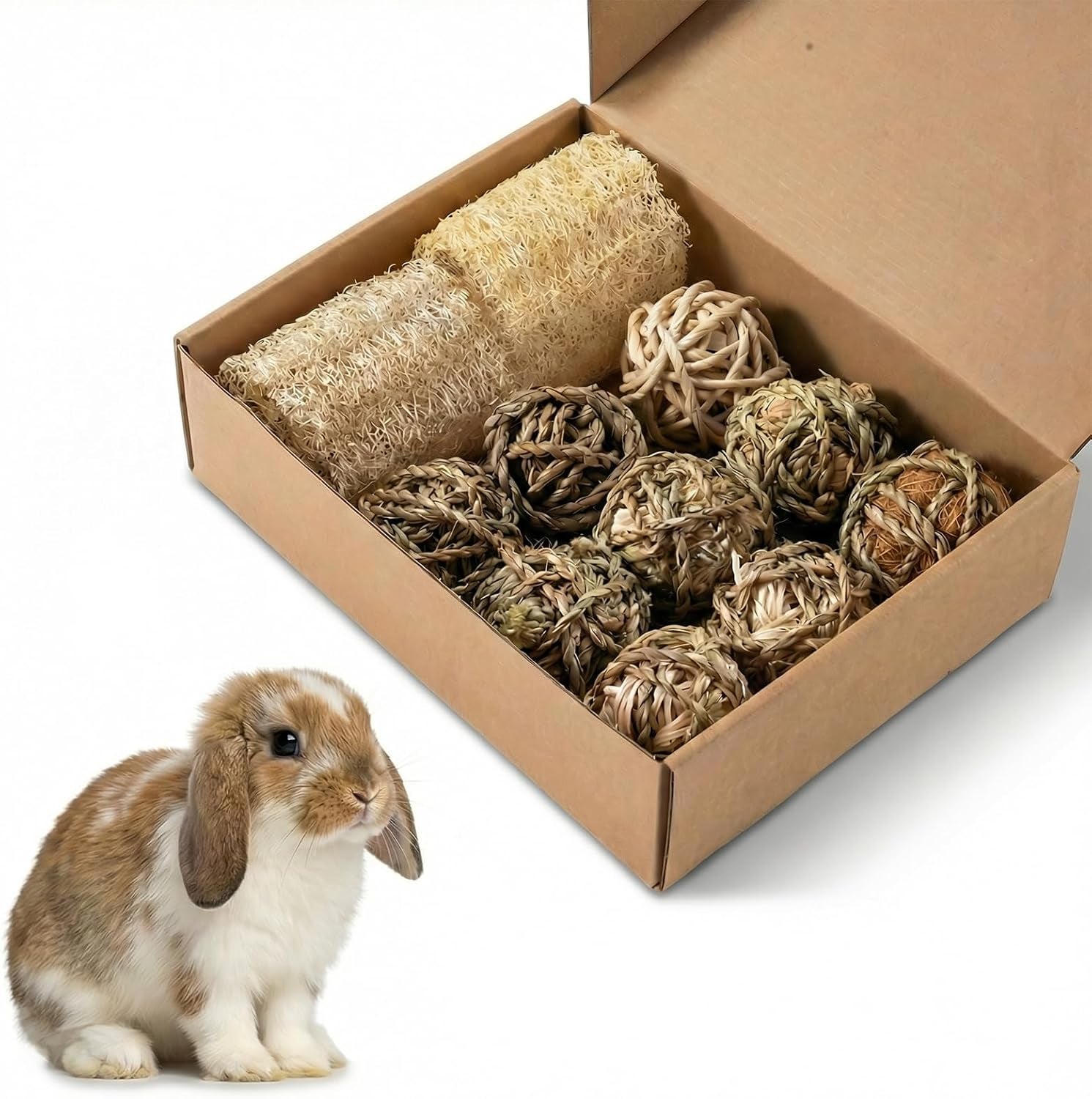 11-pcs-rabbit-chew-toys-interactive-bunny-foraging-toy-natural-materials-loofah-sponges-seagrass-balls-dental-cleaning-relieve-stress