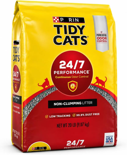 Cat Litter Non Clumping 20 Lb Bag, 24 * 7 Odor Control Formula for Multi Cat Homes1