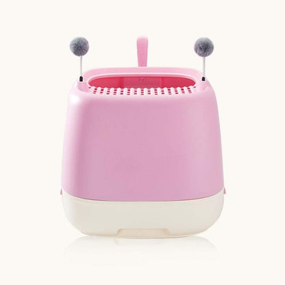 Dog Potty Training Toilet ﻿ Creative Cat Litter Box Fully Enclosed Drawer Top Entry Toilet Supplies Oversized Deodorant Pan (Blue)(Pink)1