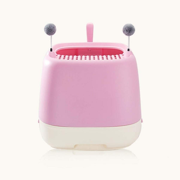 Dog Potty Training Toilet ﻿ Creative Cat Litter Box Fully Enclosed Drawer Top Entry Toilet Supplies Oversized Deodorant Pan (Blue)(Pink)1
