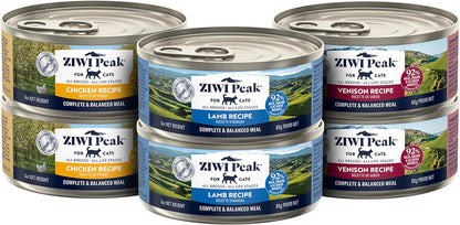 ZIWI Peak Wet Cat Food Variety Pack - Beef, Chicken, Lamb, Mackerel & Lamb, Mackerel, Venison, 6 Pack (3Oz Each)10