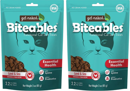 Get Naked Biteables Daily Soft Cat Treats for Essential Health, Chicken and Seafood Flavor, Made with Real Chicken, Support Cat'S Immune and Digestive System, Functional Kitten Treat, Grain-Free, 3Oz7