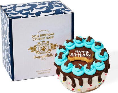 Blue Dog Birthday Cookie Cake, Decorated Gourmet Biscuit Dog Treat Cake | Crunchy Dog Biscuit, Birthday Gift for Dogs, Dog Lover Gift, Pet Celebration, Dog Mom & Dog Dad Gifts1