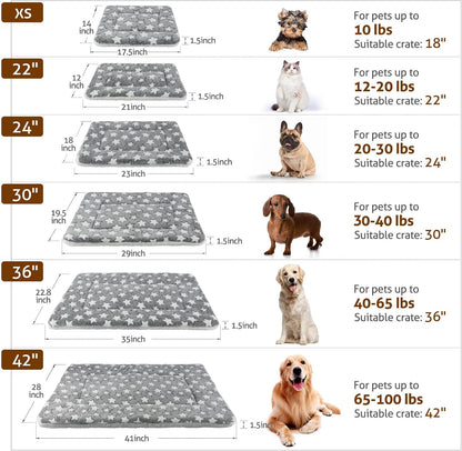 Mora Pets Cat Bed Dog Crate Pad Ultra Soft Pet Bed with Cute Star Print Washable Crate Mat for Small Dogs and Indoor Cats Reversible Fleece Dog Kennel Pad Cat Carrier Mat 14 X 17.5 Inch Grey6