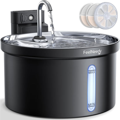 Wireless Cat Water Fountain [Water & Battery Separation] FEELNEEDY Stainless Steel Automatic Pet Water Dispenser, 4000Mah Battery Operated Water Fountains for Cats Dogs - 3.5L/118Oz13