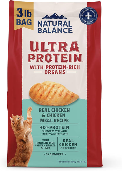 Natural Balance Ultra Protein Dry Cat Food, Real Salmon & Chicken Meal Recipe with Chicken Liver & Chicken Hearts - 10 Lbs.14