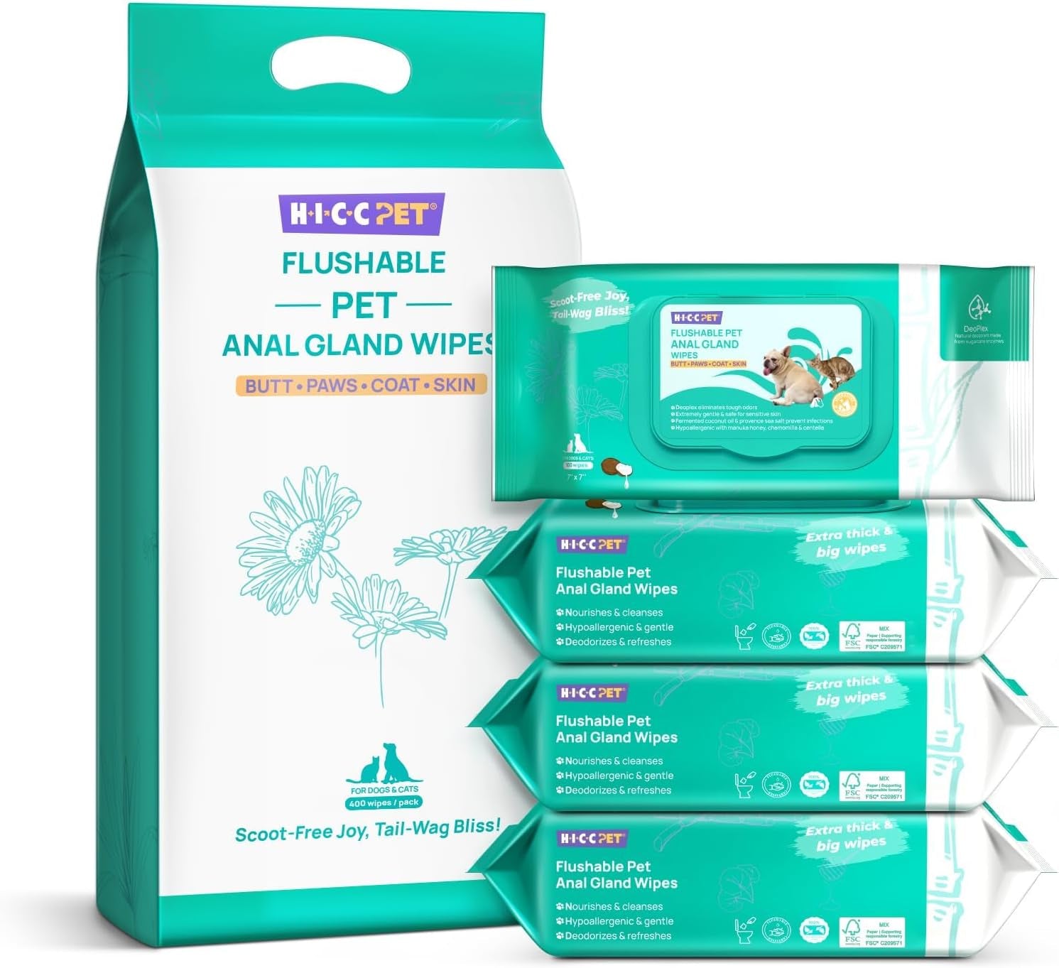 hicc-pet-rear-end-external-anal-area-cleaning-deodorizing-wipes-hydrating-nourish-fur-dogs-cats-grooming-wipes-for-daily-cleaning