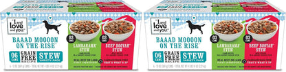 I and Love and You Wet Dog Food - Baad Mooon on the Rise Variety Pack - Beef + Lamb, Grain Free, Filler Free 13Oz Can, 6Pk19