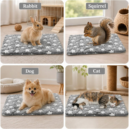 4 Pcs Dog Bed Mat, Comfortable Soft Pad for Pets Reversible Crate | Pads Dog Crate Bed Washable Cute Star Pet Beds for Cage Portable Soft Kennel Mat for Outdoor Sleeping Small Dogs Cat Sleeping7