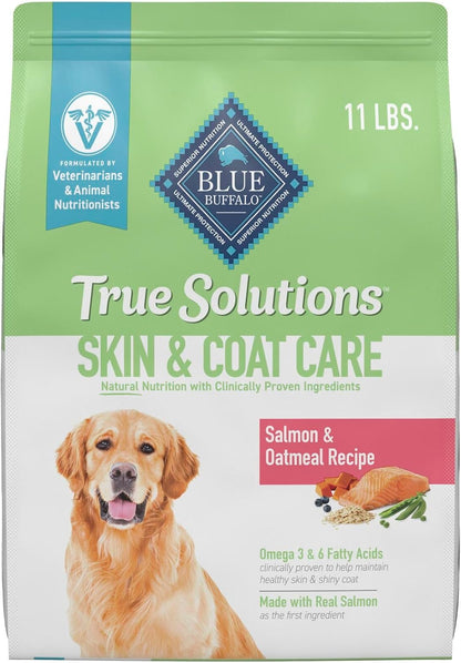 Blue Buffalo True Solutions Skin & Coat Care Natural Dry Dog Food for Adult Dogs, Salmon, 11-Lb. Bag1