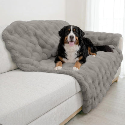 Paw Inspired Waterproof Dog Blanket, 40X30 Inch Size, Beige | Soft Faux Fur Throw, Fur-Resistant Fleece, Washable Pet Blanket, Waterproof Protection for Couch, Bed, Furniture, Crate, Car11