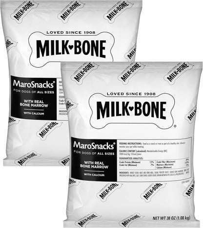Milk-Bone Marosnacks Small Dog Treats with Real Bone Marrow, 40 Oz. Canister | Dog Treats with 12% Protein11