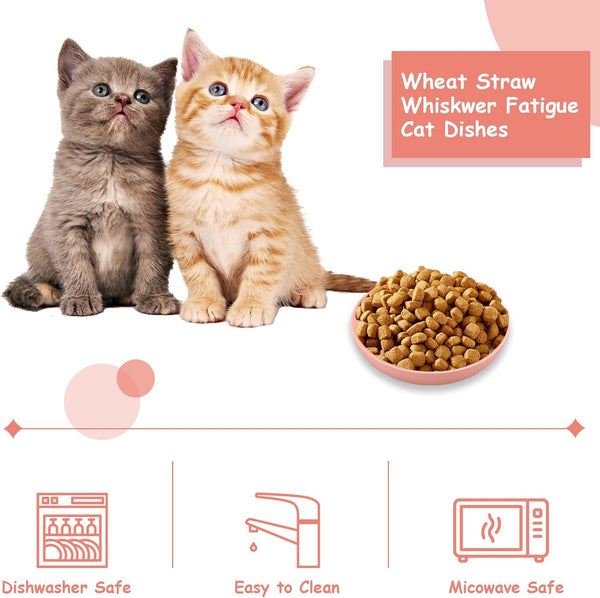 [8-Pieces] Whisker Fatigue Cat Bowl - 5.5 Inch Shallow Cat Food Dish Wide Cats Wet Feeding Bowls, PET Plate for Kittens and Short Legged Cats (Type-A Normal Bowls)4