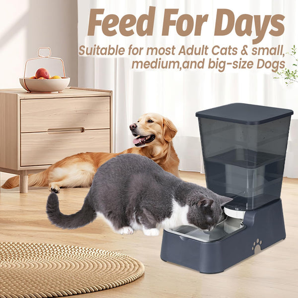 Automatic 5.4L/1.4Gal Pet Waterer, Pet Automatic Dog Water Dispenser Gravity Stainless Steel Water Feeder, Large Capacity Feeding Bowls for Cats and Medium & Large-Sized Dogs2