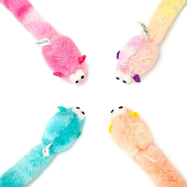 CHIWAVA 4 Packs 15 Inch Long Soft Plush Cat Toys Mice with Bell Rustle Sound Small Mouse Activity Interactive Toy8
