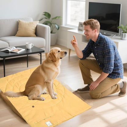 Travel Dog Bed | Camping Dog Bed | 37.4"X25.6" Waterproof Outdoor Dog Mat | Portable Place Mat for Dogs with Handle | Machine Washable | Easy Clean for Outdoor Adventures (Green, Medium)4