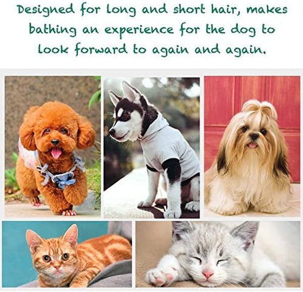 Pet Silicone Shampoo Brush for Long & Short Hair Medium Large Pets Dogs Cats,Shower Wash Curry Brush,Dog Hair Products Accessories Dog Back Massage for Long & Short Hair Small Large Pets Dogs(Green)6