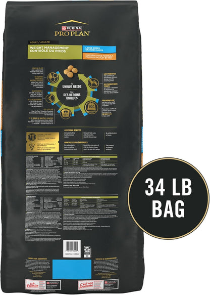 Purina Pro Plan Large Breed Weight Management Dry Dog Food, Chicken and Rice Formula - 34 Lb. Bag5