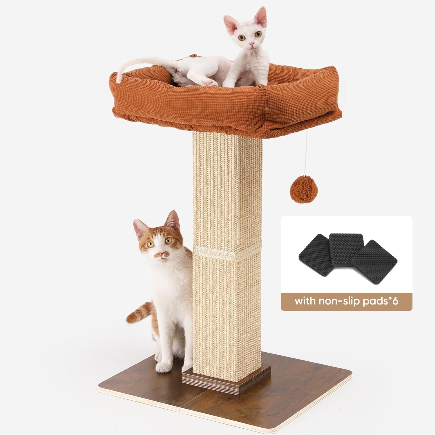 fukumaru-retro-style-cat-scratching-post-with-perch-for-indoor-adult-cats-28-7-elevated-tall-cat-bed-solid-wood-large-cat-scratcher-tower-with-bed-aesthetic-cat-tree-furniture-with-natural-sisal