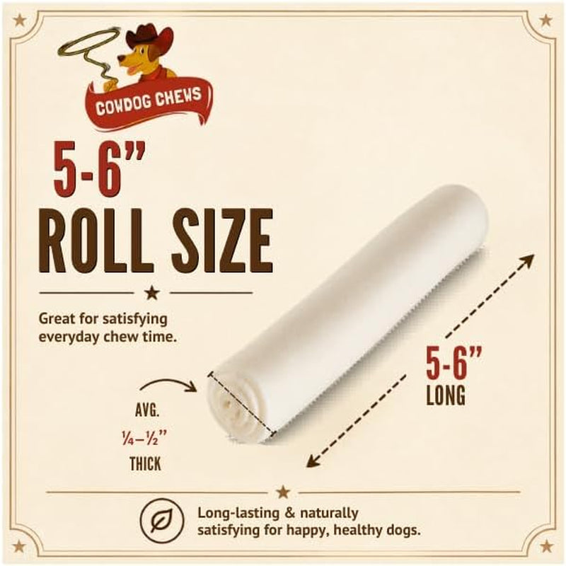 cowdog-chews-5-6-inches-rawhide-retriever-roll-chewing-dog-treat-100-natural-natural-grass-fed-livestock-sourced-50-pack