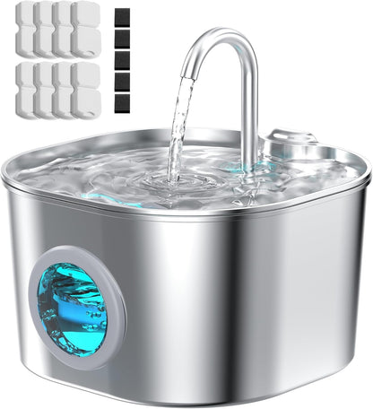 Cat Water Fountain Stainless Steel: Pet Fountains for Cats/Dog Indoor Automatic Waterer Bowls for Drinking Small Animal Water Dispenser Metal Pets Watering Faucet Bottle Auto Kitty Watering Supplies11