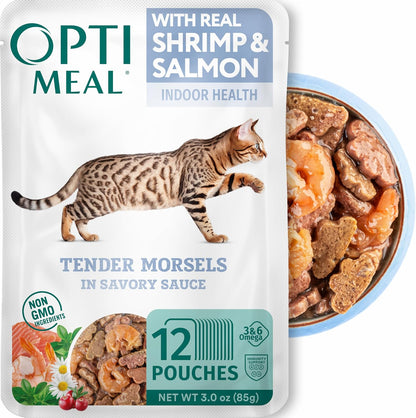 Optimeal Wet Cat Food Variety Pack - Grain Free Tender Morsels, High Protein Premium Nutrition Made with Natural European Ingredients in Savory Gravy, Adult Cat Food Wet Pouches 3Oz Pouch (Pack of 12)11