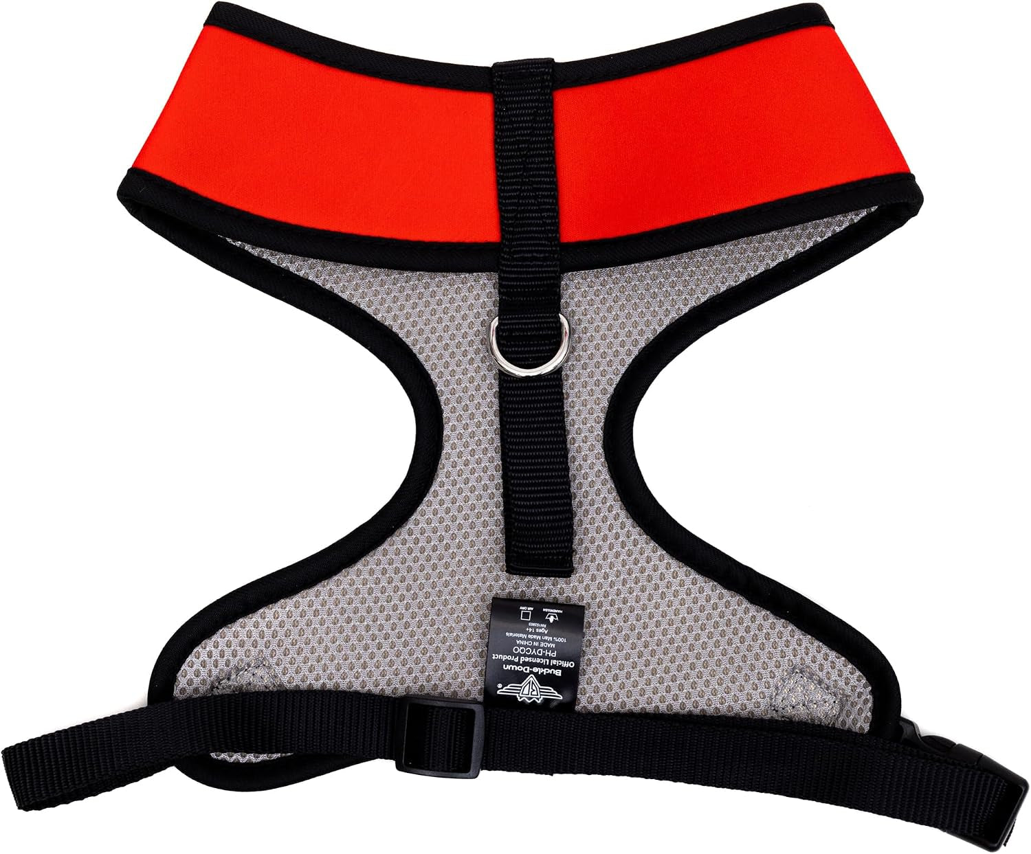 disney-pet-harness-dog-collar-plastic-buckle-mickey-mouse-smiling-face-red-black