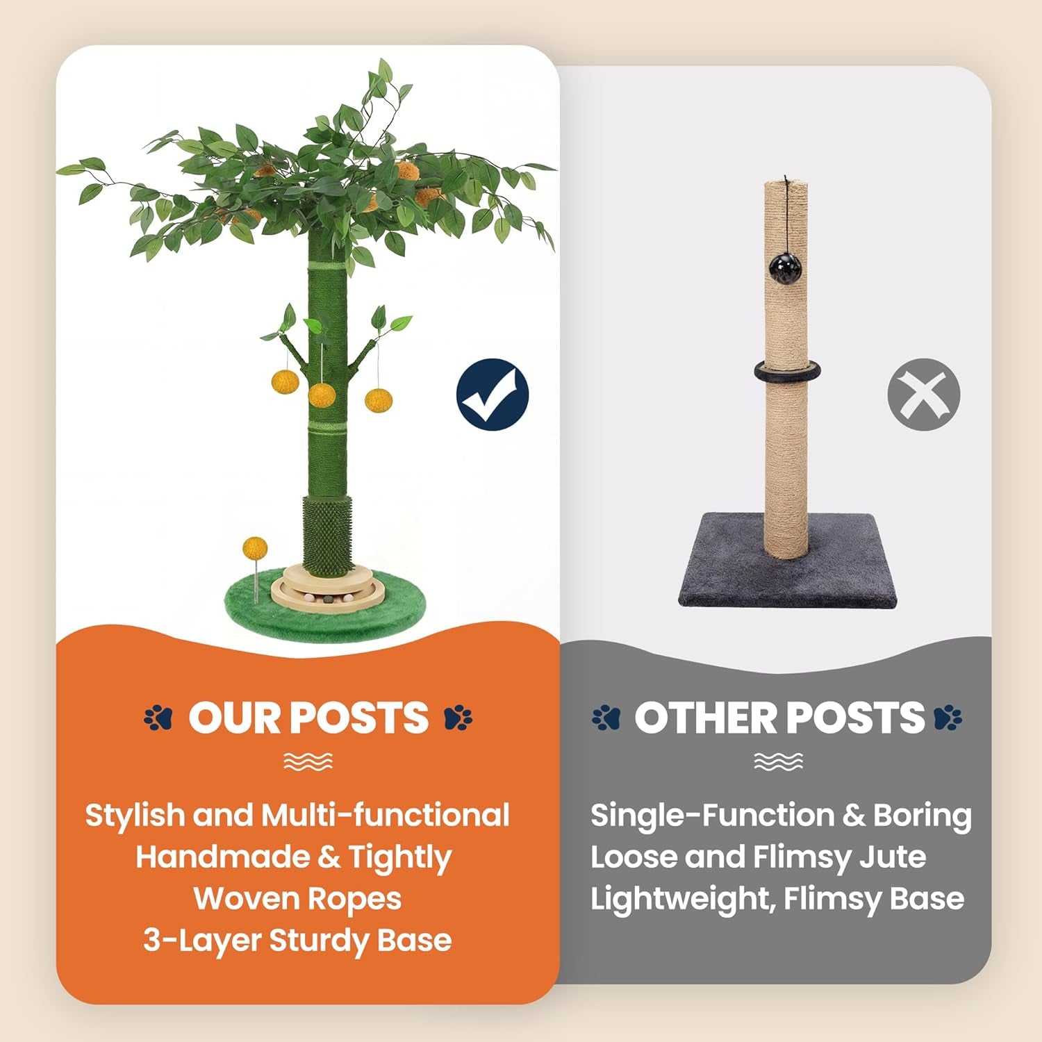 46-extra-tall-cat-scratching-post-for-large-cats-sisal-rope-heavy-duty-vertical-sisal-scratcher-stable-climbing-pole-with-hanging-ball-tall-post-for-adult-cats-full-body-stretch