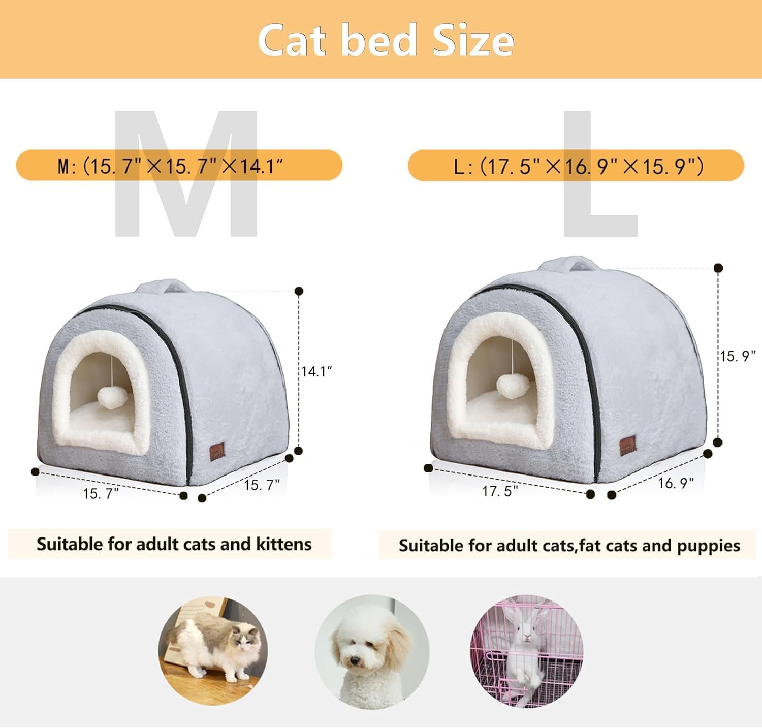 cat-bed-for-indoor-cats-foldable-cat-cave-anti-slip-water-resistant-bottom-cat-houses-for-indoor-cats-or-small-dogs-kitten-tent-rabbit-bed-2-in-1-pet-bed-grey