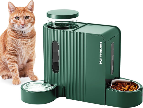 Gardner Pet Automatic Gravity Cat Food Feeder and Water Dispenser Stainless Steel Two-In-One Set Large Capacity Dispenser for Pets Dogs, Puppies, Kittens-(0.8 Gallons X 2)13