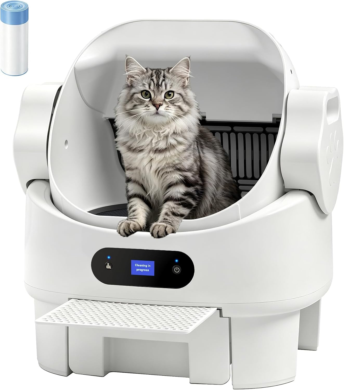 automatic-self-cleaning-litter-box-open-top-microwave-radar-white-multi-sensor-safety-large-waste-bin-whisper-quiet-easy-setup-rinse-clean-in-seconds-for-multi-cat-homes
