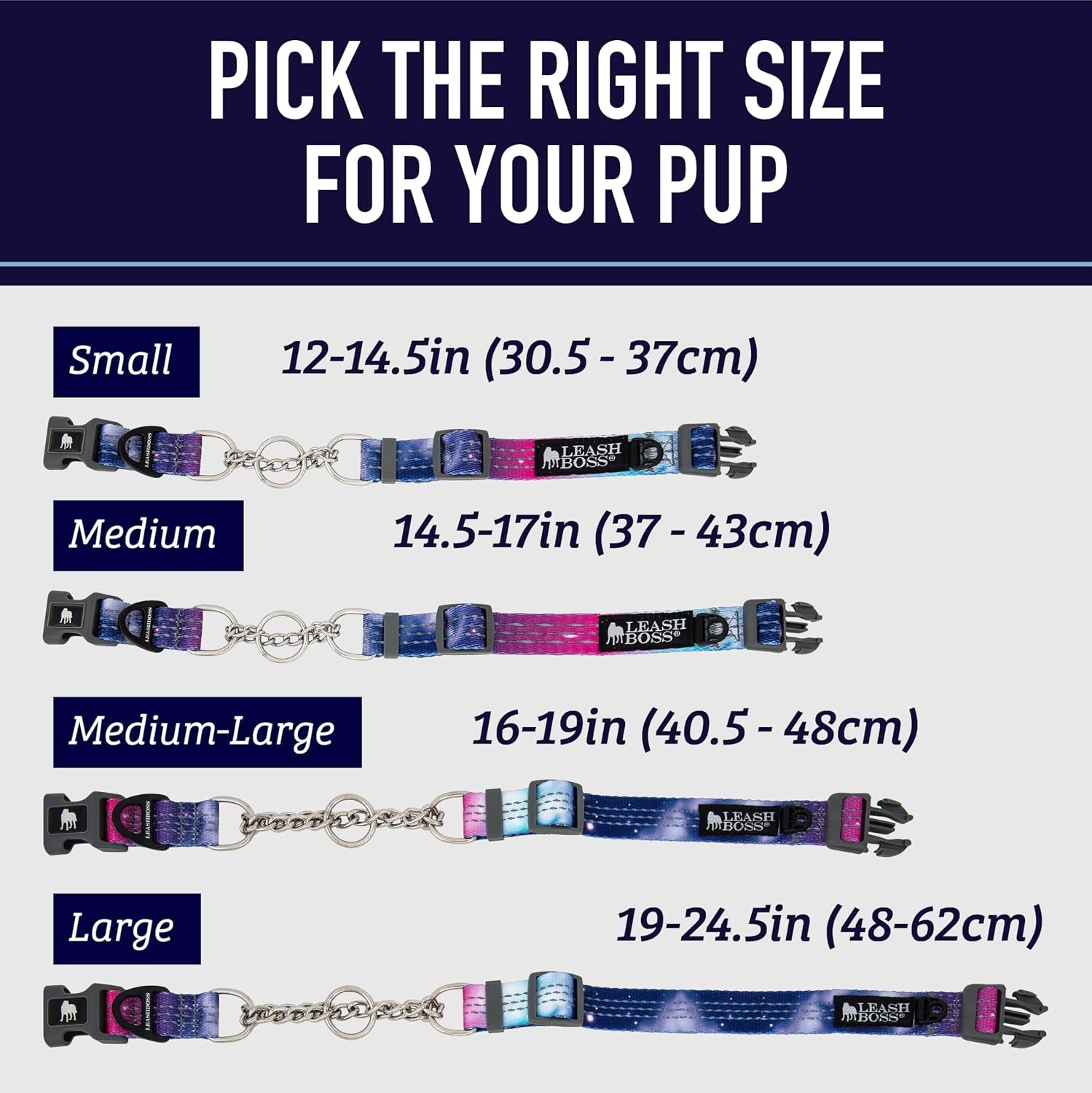 leash-boss-martingale-collar-for-dogs-steel-chain-reflective-nylon-dog-collar-for-large-dogs-medium-and-small-dogs-no-pull-pet-training-collar-small