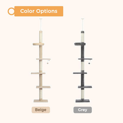 PETEPELA Cat Tree for Indoor Cats, 34.6" Small Cat Tower with Scratching Posts, 2 Condos, Scratching Ramp & Dangling Toys, Cat Play House for Kittens and Small Cats | Compact Tower with Thick Sisal Posts, 2 Condos, Dangling Toys & a Cozy Top Bed—For Kittens & Small Cats7